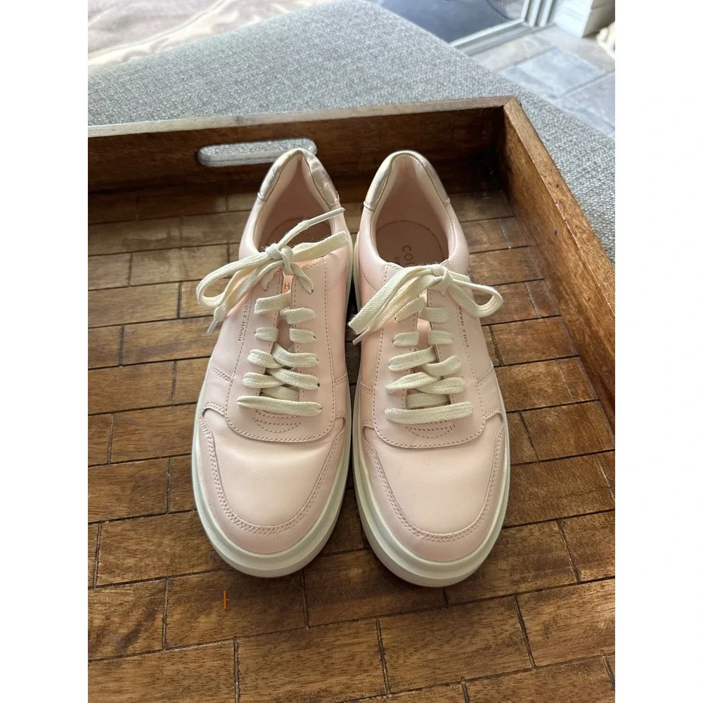 Cole Haan GrandPro Rally Court Pink Leather Sneakers Rose Gold W23144 Womens 8B